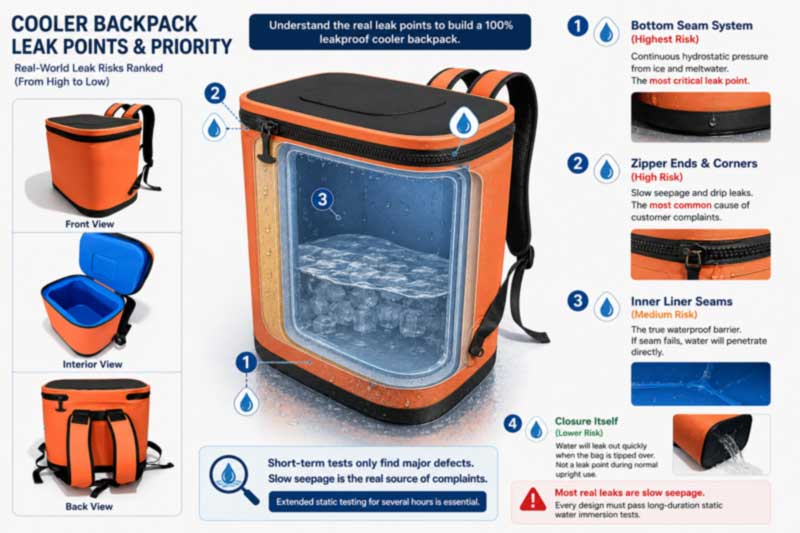 लीकप्रूफ कूलर बैकपैक निर्माता: वेल्डेड बनाम सिले हुए सीम